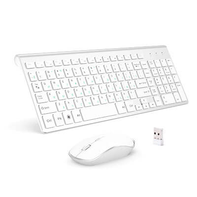 keyboard mouse Russian version 2.4g wireless keyboard and mouse, ergonomics, fashion silvery white
